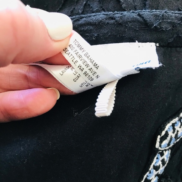 Tommy Bahama Embroidered Tassel V-Neck Cotton Tunic Dress - Picture 8 of 8